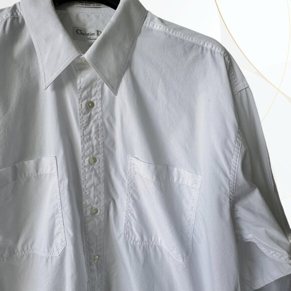 Christian Dior Chemise Cotton Button-Up Dress Shirt White - Picture 5 of 11